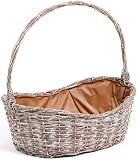 【ビニール付き】 ウィロー製 ウォッシュ加工 舟型 手付きアレンジ L (42×31×16×全高42cm) 625-005