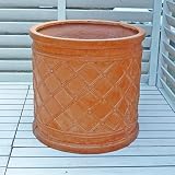 【軽くておシャレな植木鉢】 ウィンドシリンダーポット テラコッタ色 (38cm) 大型鉢 ファイバークレイ アンティークテラコッタ風 園芸 ガーデニング　おしゃれ