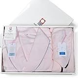 ブルーム 今治タオル 認定 【G】 Fit-Use ベビーポンチョ (ピンク) + Fit-Use バスローブ (花柄ピンク) Mサイズ 箱入り 出産祝い ギフトセット