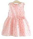 Cure Baby 女の子 ワンピース いちご柄 袖なし リボン 100 ピンク 海外工場直送