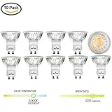 Light Blue? (10 Pack) GU10 MR16 LED 5-Watt, (50W Equivalent) Dimmable, 5000K Daylight,Actual Halogen