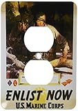 3dRose LLC lsp_149421_6 Vintage Enlist Now Us Marine Corps Guadal Canal Enlistment Poster 2 Plug Out