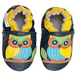 モモベビー男の子ソフトソールレザーCrib Bootie靴 カラー: ブルー