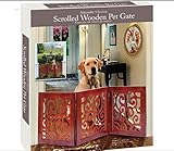 Die Cut 3 Panel Wood Scroll Motif Pet Gate [並行輸入品]