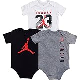 NIKE(ナイキ)エア・ジョーダン 黒xグレーx白AIR JORDANジャンプマン半袖ボディスーツ3枚セット (9-12months（身長約75-80cm）) [並行輸入品]