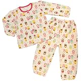 ガールズキッズパジャマ[enfant pur]柔らかキルティング素材|マトリョーシカ柄長袖腹巻付パジャマ上下セット|ルームウェア|女の子|女児|子供用 130 ホワイト-ピンク