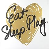 Linden Ave壁飾りave10052 Eat Play Sleep、12 " x 12インチ、ゴールド