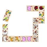 Domino Animal Motifs In Wooden Box Game [並行輸入品]