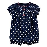 カーターズ ロンパース 半袖 ベビー 子供 女の子 半袖 前ボタン ショートオール 12M,ネイビー [並行輸入品]
