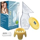 Ultra-Flexible Silicone Breast Pump with Lid & Base | Portable Hands-Free Milk Saver Design | Ideal 