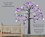 Childrens壁デカール、ホワイトツリー壁デカール、Perfect forシェルフまたは棚 Fabric Standard Tree (83"W x 90"H) パープル Shelf_Tree_F