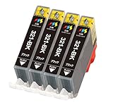 Canon インク BCI-321XLBK ブラック 大容量 4本セットカートリッジ互換品 対応キヤノンプリンター機種: PIXUS MP990 MP980 MP640 MP630 MP620 MP560 MP550 MP540 MX870 iP3600 iP4600 iP4700 MX860残量表示機能付 yubang