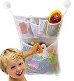 Bathtub organizer-perfect Bath Toy Organizer with Strong Netストレージビン4 Strong Hooked Suction Cups Incl