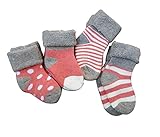 赤ちゃん かわいい 綿 靴下 4足 セット 漫画 アニメ ベビー ソックス 0-4歳 滑り止め 抗菌防臭 通気性 吸収性 リレント 柔らかい　 (ピンク, S（0-2歳）)