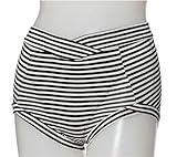 Angeliebe エンジェリーベ インナー ナチュラル シェイプ ショーツ 下着 妊婦 肌着 産後 リフォーム パンツ M ブラック ボーダー