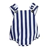 Domybestベビー服 ロンパース　ボディスーツ　カバーオール　かわいい　ロンパース　ジャンプスーツ　ノースリーブ　カジュアル　夏　ストライプ柄　新生児　赤ちゃん　出産祝い　普段着 撮影　誕生日　 