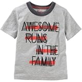 OSHKOSH(オシュコシュ) オーサムファミリーリンガーティ グレー トップス半袖Tシャツ 6ヶ月【並行輸入】