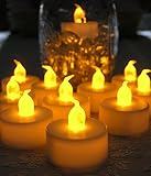 Flameless Candles – LEDホワイトティーライト電池式キャンドル – - Flameless Candle Set – Tealights Forウェディングデコレーション、パーティ