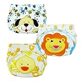 Losorn (TM) 3 pcs Baby Baby Kids Potty Training Pants Washable Cloth Diaper Nappy Underwear (Large, 