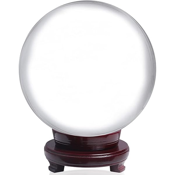 LONGWIN Huge Crystal Ball 250mm Feng Shui Ball Sphere with Free Wooden