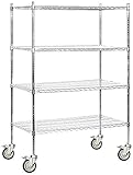 Salsbury Industriesモバイルワイヤ棚ユニット、48-inch Wide by 80-inch高24インチDeep by、クロム
