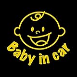 赤ちゃん baby in car カッティング ステッカー イエロー 黄