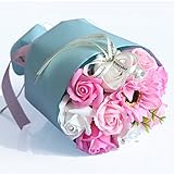 Yobansa 造花 フレグランス ソープフラワー プレゼント 花束 石鹸 薔薇 枯れない 花 バラ ブーケ プレゼント 結婚祝い 誕生日 母の日 父の日 定年祝い 還暦祝い 新築祝い 送別会 メッセ
