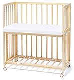 大和屋 そいねーる プラス ムーブ ベビーベッド ナチュラルNA 安全に添い寝ができる、ママと繋がるキャスター付ベビーベッド