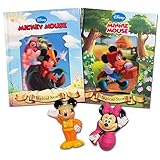 Fisher Price Disney Bath Toys and Bedtime Books Set -- 4 Pieces (Mickey Mouse Bath Toy, Minnie Mouse