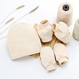 エルフ ベビー(Fairy Baby)出産祝い オーガニック 新生児用 ミトン1組+靴下1足+帽子1枚 茶色