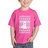 幼児/幼児Llama – 醜いクリスマスセーターTシャツ カラー: ピンク