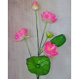 (優品屋)造花　フラワー　蓮　仏花　 仏様のお供えに　飾り物　ギフト 花　御祝　フラワーアレンジメント　十二本セット　ピンク