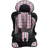 [Jiyaru]チャイルドシート 激安 座席 1-12歳子供チェアシート カーシート キッズチェア 便利 取り付け レッド L