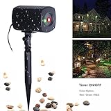 Blinngo Outdoor Waterproof Star Projector, Red and Green Laser Christmas Lights for Holiday Party La