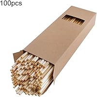 YBT ストロー 麦ストロー 麦わら エコストロー 天然素材 無毒 無臭 環境に優しい 業務用 ショップ バー用品 飲料用 おしゃれ 優雅 長さ20cm 100本入り