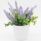 H & W人工花Miniラベンダー、ポット植物knick-knack、花& Greenery &フラワーポット、パープル( hh4-d1 )