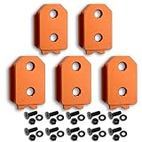 [SmartBASE] オス金具 セフティ金具 ワンタッチ工具ホルダー用【軽量・高強度なアルミ合金製+アルマイト仕上げ】【固定式】取付金具 スリムホルダー対応 セフティホルダー (サンセットオレンジ, 5個セット)
