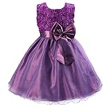 (ラボーグ)La Vogue 子供ドレス キッズ ワンピース 女の子 スカート ガールズ フォーマルドレス 発表会 結婚式 花嫁介添人 ベビー お嬢様 リボン飾り パープル 130