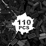 クラシックビルディングブリック 2x4、レゴパーツとピース3001に対応 110ピース バルクビルディングブロック クリエイティブなビルディングブロック 対象年齢6歳以上 男の子 女の子 バルク愛好家向け (ブラック)
