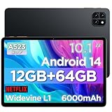 Callsky Android 14 タブレット 12GB+128GB 2TB拡張 Widevine L1+GMS 10インチ