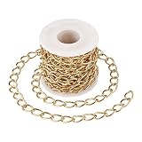 Beadthoven アルミチェーン 幅8mm 約5m/巻 シルバー 喜平チェーン リンクチェーン 溶接なし ケーブルチェーン アクセサリー用チェーン DIY ハンドメイド ネックレス ブレスレット ジュエリーの製作用 手芸素材 手作り材料 クラフト用品 スプール付き