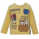 2016年 秋冬 ZOOMIC ズーミック チェック切替 ポケット 長袖Ｔシャツ くま・パンダ イエロー◇95cm