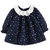 YY-Natuhi ベビー服 子供服 女の子 ワンピース キッズ ドレス 新生児 ボディースーツ ベビー 長袖 ベビースーツ 秋冬 かわいい 綿 赤ちゃん 入園式 入学式 星柄 フリル (85cm, 