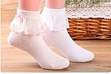 【 Angel Kids 】 レース 靴下 ジュニア 4足 セット リボン 女の子 パーティ 発表会 冠婚葬祭 (16-20㎝)