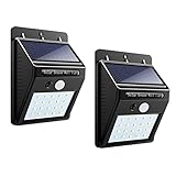 改良版 AZGEEKソ－ラ－エネルギー 人体センサーライトボタン 20LED 三の知能モデル 無線ソ-ラ-エネルギーアウトドア照明の壁ライト 太陽発電防犯ライト ガーデンライト2個