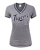 MLB Detroit TigersトリブレンドベビーラグランSS Vネックジャージー XL グレイ
