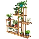 Plant shelf 木製フラワーラック、ソリッドウッドフラワーラック、バルコニーポットディスプレイスタンド、屋内および屋外の植物棚の多層アセンブリ Flower racks