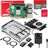 Vesonn Raspberry Pi 5 4GB セット 技適マーク付き ラズベリーパイ5 4gbボード/64GBカード/アクティブ冷却ヒートシンク/アクリル9層ケース/5.1V 5A USB-Type-C 電源アダプター/Micro HD Outケーブルライン