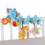Baby Toddler Car Bed Stroller Hanging Animal Blue Elephant Spiral Activity Toys by CH