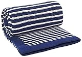 JoJo Maman Bebe Breton Striped Blanket, Navy/Ecru by JoJo Maman B?b?
